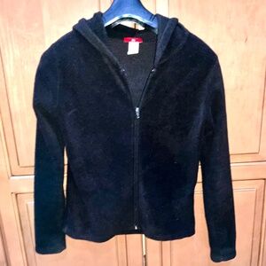 Xi Women’s Black Fleece Full Zipper with Hood Jacket. Sz M